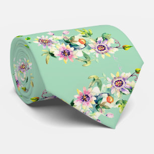 Cravate Élégant Mariage Floral Green Groom