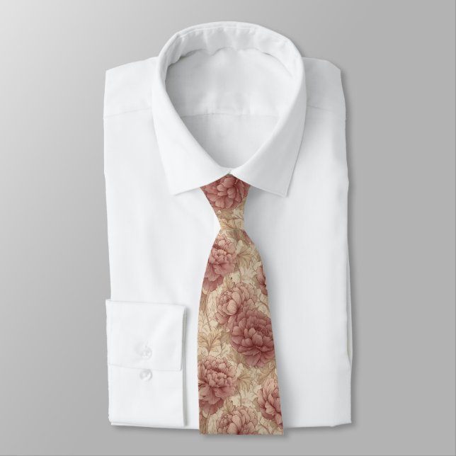 Cravate Elegant Men Gifts Peonies (Attaché)
