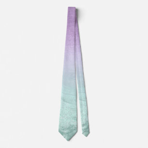 Cravate Elégant moderne ombre violet & menthe parties scin