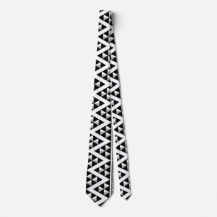Cravate Elégant Motif aztèque géométrique noir et blanc
