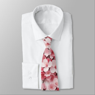 Cravate Élégant motif floral de fleurs de cerisier rose cl