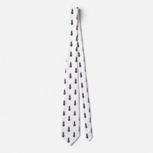 Cravate Élégant noir et blanc Motif d'ananas d'été