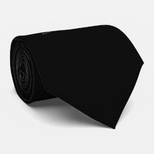 Cravate Élégant Noir et Or Nom du monogramme personnalis