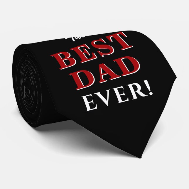 Cravate Elégant noir meilleur papa jamais père`s Day (Roulé)