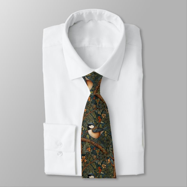 Cravate Elegant retro woodland bird  (Attaché)
