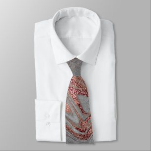 Cravate Elégant rose en cuivre moderne or gris marbre look