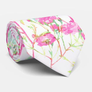 Cravate Elégant rose rose rose aquarelle Mariage floral