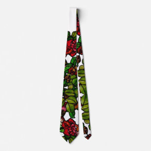 Cravate Élégant Vintage Vitrail Rose rose rouge rose