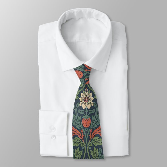 Cravate Elegant William Morris Strawberry Floral Pattern (Attaché)