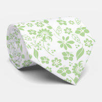 Élégante chaux pâle Vert et Blanc Fleurs tropicale