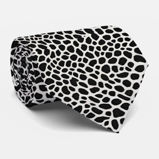 Cravate Elégante collection populaire de luxe Leopard blan (Roulé)