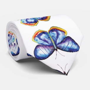 Cravate élégante de papillon d'art bleu