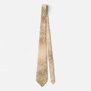 cravate élégante en dentelle d'or
