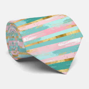 Cravate élégante en rose et turquoise