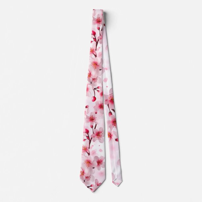 Cravate Élégante fleur de cerise de Pinky (Devant)