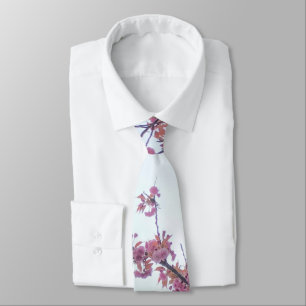 Cravate Élégante fleurs de cerisier rose printemps Hanami 