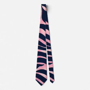 Cravate Elégante Parties scintillant Rose or Zebra Blue Po
