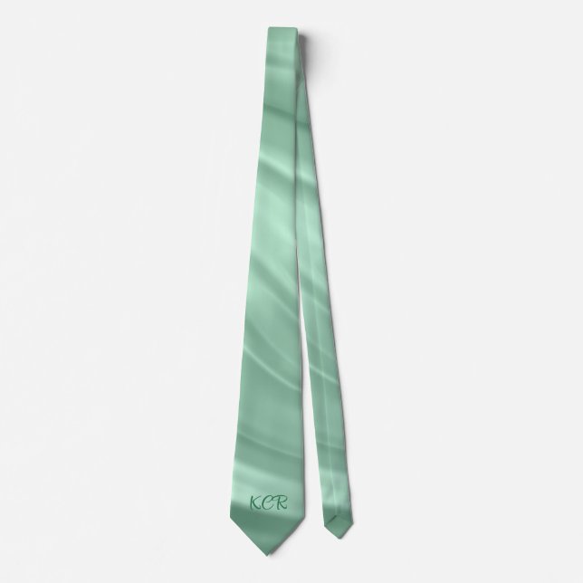 Cravate Élégants Initiales de Motif Turquoise (Devant)