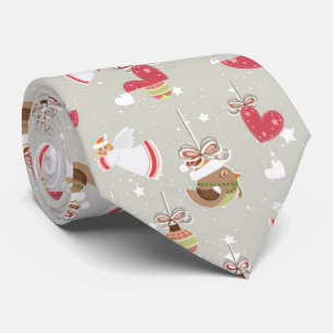 Cravate Éléments de Noël Anges Oiseaux