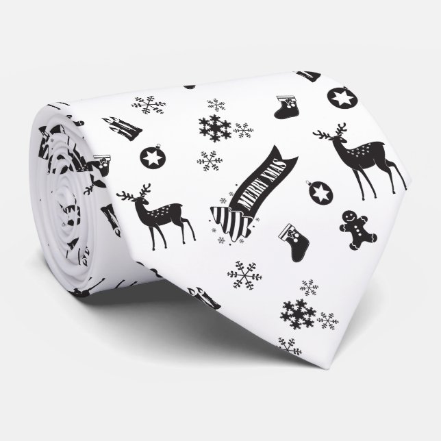 Cravate Éléments de Noël - Solennel (Roulé)