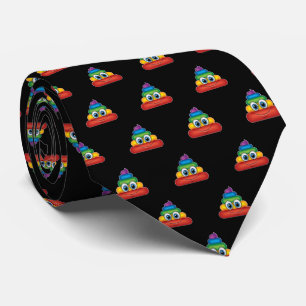 Cravate Emoji de caca arc-en-ciel moderne