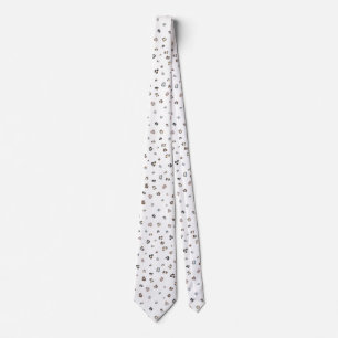 Cravate Empreinte de léopard blanc moderne