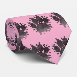 Cravate Empreinte de patte de chien Aquarelle Patte de can
