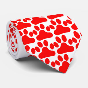 Cravate Empreinte de patte rouge