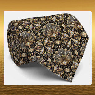 Cravate en fausse soie Art Déco   Luxe Gentleman