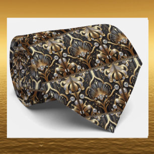 Cravate en fausse soie Art Déco   Luxe Gentleman