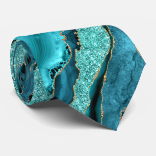 Cravate en marbre de Parties scintillant turquoise