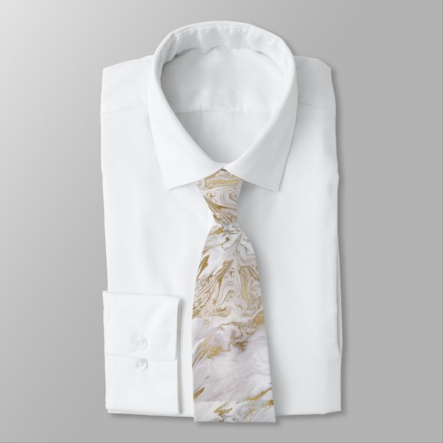 Cravate en marbre doré pour hommes (Attaché)