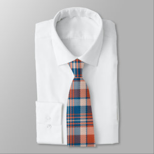 Cravate en plaid bleu et orange