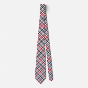 Cravate en plaid rouge, blanc et bleu