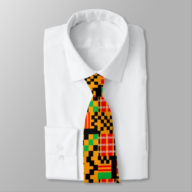 Cravate en tissu Kente africain imprimé (Attaché)