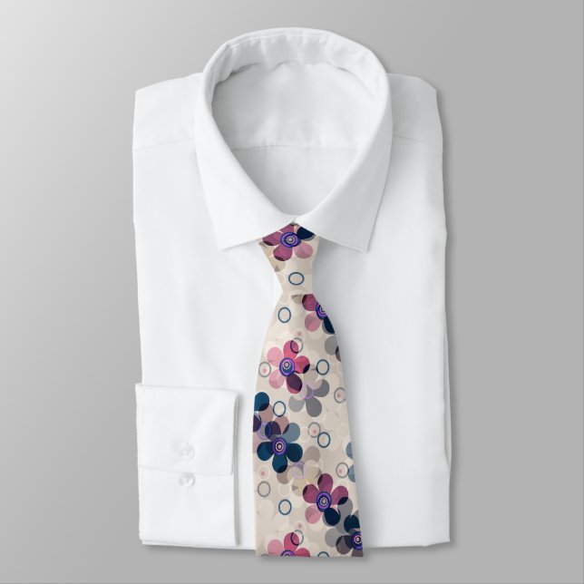 Cravate Enfants Abstraits mignon dessin animé fleurs fleur (Attaché)