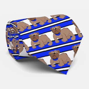 Cravate Équipe de sports Bulldogs bleu blanc