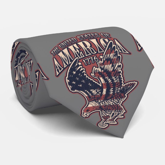Cravate États-Unis D'Amérique Eagle Design (Roulé)
