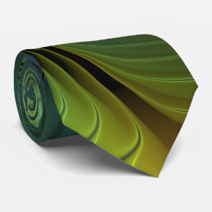 Cravate Etoile Abstraite, Bleu brillant Vert Or Fractal Ar