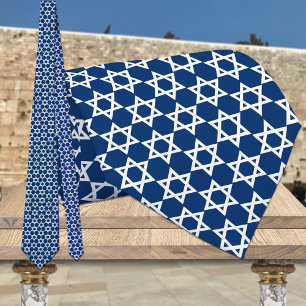 Cravate Étoile Blanche De David Navy Bleu