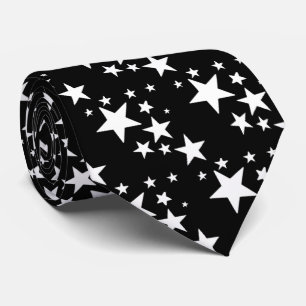 Cravate Étoiles de blanc sur le noir