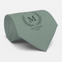 Eucalyptus Vert Élégant Monogramme de Garçon d'Hon