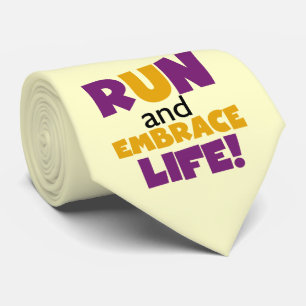 Cravate Exécuter Embrasser la vie violet jaune