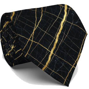 Cravate Executive Luxe   Marbre Noir et Or
