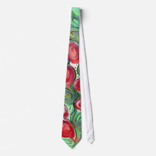 Cravate Fantaisie de fleurs rouges