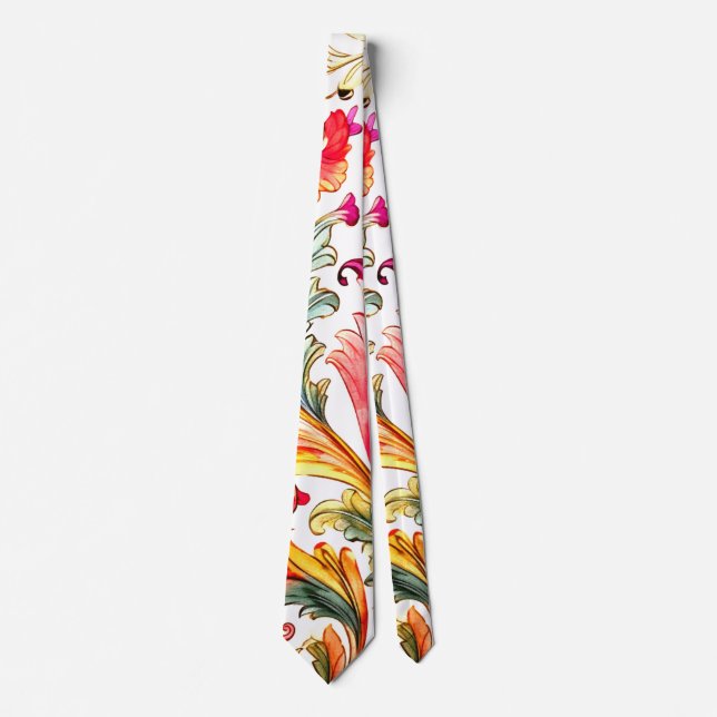 Cravate Fantastique design florentin Feuilles (Devant)