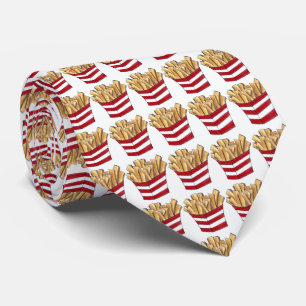 Cravate Fast Food French Fries Fry Foodie Red White Tie