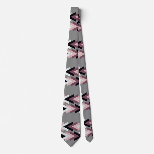 Cravate Faux rose white marble purple geometri (Devant)