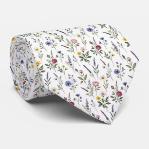 Cravate Faux soie Fleur sauvage   Gentleman jardin anglais
