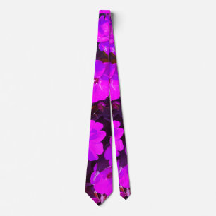Cravate Faveur de cadeau d'art abstrait violet floral rose